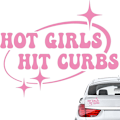Miniatyrbillede 1 af 5: (Pink) Bilsticker, HOT Girls HIT CURBS Bilsticker, Sjov Bilsticker