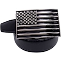 Miniatyrbillede 4 af 5: Mænds Mode Indfødt Amerikansk Flag Firkantet Bæltespænde Sort Emalie Medium
