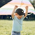 Miniatyrbillede 3 af 3: 1 pakke Smiley Face Toddler Baseball Cap Drenge Baseball Cap Børn Vaskbar Sjov Hat Justerbar Black