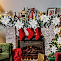 Miniatyrbilde 2 av 4: 10 stk glitrende kunstige julestjerner med klips - Julepynt - Glitter julestjerneornamenter