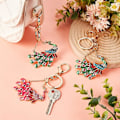 Miniatyrbillede 5 af 5: 2 stk. Påfugl nøglering legering emalje nøglering funklende rhinestone nøglering påfugl vedhæng krystal ke