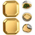 Miniatyrbilde 5 av 5: 4 stk. Oktagonfat Picklefat Appetittfat Campingfat Bestikk Rustfritt Fat Gull Middagsfat Festfat