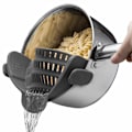 Pikkukuva 1 / 5: (Harmaa) Kiinnitettävä siivilä, Ensiluokkainen elintarvikelaatuinen silikoni, Ruoanlaitto ja kattilat, Amazon Home, Käytännöllinen ja v