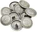 20 st 18mm Blomma Metall Silver Skaft Syknappar DIY Sömnad Jacka Kappa.