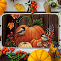 Miniatyrbilde 4 av 5: Høstgresskar Dørmatte Innendørs Utendørs Inngang 20x30, Høst Thanksgiving Lønnsblader Fugler Dørmatte Inne Ute