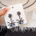 Miniatyrbilde 4 av 5: Svarte Gotiske Edderkopp Ørepynt Halloween Røde Krystall Edderkopp Drop Dangle Ørepynt Punk Stil Kors Edderkopp Ørepynt Reptil