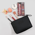 Miniatyrbillede 2 af 5: Lille Kosmetikpose til Håndtaske Lille Makeuppose Bærbar Rejsemakeuppose Vandafvisende PU Læder black