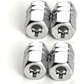 Miniatyrbillede 1 af 4: (1,6×9,7×9,7 cm) (Sort + Sølv) Dækventilhætter til bil, 4 stk. Aluminium Bilventilhætter, Cykelventilhætter med tætningsring