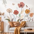 Boho Blomsterväggdekaler Vildblomma Blommig Gräs Skala och Fäst Väggkonst Dekaler för Vardagsrum Sovrum TV-vägg