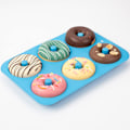 Miniatyrbillede 5 af 5: Sæt af 2, Silikon Donut Form til 6 Doughnuts, Fødevarekvalitet Silikon Bagel Bageform, Non-Stick, Opvaskemaskine Sikker, He