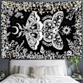 Miniatyrbild 2 av 5: Estetisk fjärilstapet Växter Blommor Tapestries Boho Moth