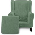 Miniatyrbild 1 av 5: (Olivolja Grön) Vingstol Överdrag, Halkskydd Fåtölj Överdrag Jacquard Spandex Tyg med Elastisk Botten W