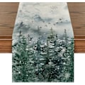 Miniatyrbild 1 av 5: Grönt Träd Snö Julbordstablett, Säsongsbetonad Vintersemester Kök Matbord Dekoration för Hemfest Dekor 33x