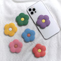 Miniatyrbild 3 av 4: (Rosa Daisy) Söt 2D Daisy Silikonblommformad Hopfällbar Utbyggbar Multifunktionell Mobiltelefon Grepp Stativhållare f