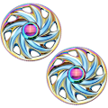 Miniatyrbillede 1 af 3: 2 stk. fidget spinner håndfingertip legetøj, flerfarvet rat regnbue rustfrit stål be