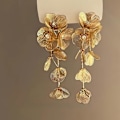 Miniatyrbillede 3 af 3: Store Filigran Håndlavede Blomsterkvast Drop Dingle Øreringe til Kvinder, Overdrevne Statement Blomster Metal Boho Trendy Mode Plante Øreringe