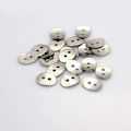 Miniatyrbilde 2 av 3: 20 stk Rustfrie Stål Syknapper Buede Flat Oval Metallknapper med 2 Hull for Armbåndslaging og Håndverk 14x10x