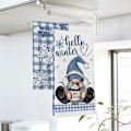 Miniatyrbillede 2 af 5: Sæt med 2 Vinterblå Nisse Køkkenhåndklæder, 40x60cm, Snuggle up Gnomies Snefnug Håndtørring Bage Klud, P
