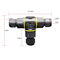 Miniatyrbillede 2 af 5: 2 stk. Premium Junction Boxes T-formet 4～9mm (Sort, PA66), 3-polet kabelforbindelse, IP68 vandtæt Conn