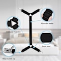Miniatyrbillede 2 af 5: (Sort) Lagenstropper, 2 stk. 4 klips Justerbar monteret lagen Trekant Fastener Elastisk Madrassen Tens