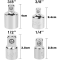 Miniatyrbillede 3 af 5: 4 stk. Ratchet Socket Adapter Ratchet Socket Adapter 1/2 til 3/8-3/8 til 1/2-1/4 til 3/8-3/8 til 1/4 Socke