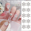 Miniatyrbild 2 av 4: Jul Snöflinga Nagelberlocker 3D Legering Silver Snöflinga Nagelkonst Tillbehör för Akrylnaglar Juldesign Vinter Snöflinga Nagelstenar och Berlocker Nagel