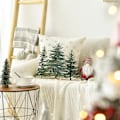 Miniatyrbilde 3 av 5: 18 x 18 tommers juletrær snøfnugg putetrekk, vinterferie putetrekk dekorasjon for sofa