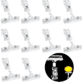 Miniatyrbillede 1 af 5: 10 stk. roterende plastikclips, prismærkeholder, klar roterende prismærkeklips, butiksdisplay, prismærke displaystand, bordklemmeholder