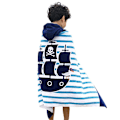 Miniatyrbillede 1 af 3: (Skib Blå) Børne Badeponcho, Bomuld, Børne Badehåndklæde