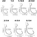Pikkukuva 2 / 5: 100 kpl Offset Worm -kalastuskoukkuja, musta, jigikoukkuja, koko 5/0