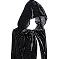 Miniatyrbillede 4 af 5: Helt lang balaclava fløjlskappe Halloween Fancy Cape Kostumer (Sort, 170 cm)