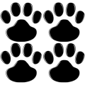 Miniatyrbillede 1 af 5: (Sort) 4 stk. Sort 3D Chrome Hundepot Aftryk Mærkat Bil Emblem