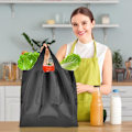 Miniatyrbillede 4 af 5: 3 stk. Genanvendelig indkøbspose, Nylon Vandtæt Tote Bag Dagligvarer Poser Fold op Tote Foldning i en pung S