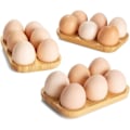 Miniatyrbilde 4 av 5: x Eggbrett i tre (15 x 9,9 x 1,9 cm), 6-roms eggboks for kjøleskap, eggbrett for oppbevaring av egg i kjøleskap, kjøleskap, fryser, eggbrett for kjøkken