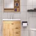 Pikkukuva 3 / 4: WC-paperiteline puhelinhyllyllä + 2 pyyhekoukkua, seinälle kiinnitettävä M