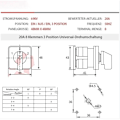 Miniatyrbillede 2 af 5: Universal Rotary Cam 20A 3 Position 8 Terminals 690V Cam Changeover Switch