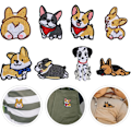 Miniatyrbilde 3 av 5: 8 stk. Hundemerker Strykemerker Søte Corgi Collie Dalmatiner Symerker Broderte Valpe Reparerende Applikasjoner for DIY Klær Jakker Ryggsekk J
