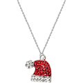 Miniatyrbilde 1 av 5: 50×3×1cm Julegave Rhinestone Elg Ørepynt for Kvinner Rød Krystall Julenissehatt Hengeøreringer Halskjede Sett
