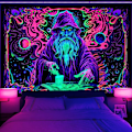 Miniatyrbillede 1 af 5: Blacklight Gobelin  Gobelin til soveværelse UV-reaktive gobeliner