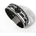 Miniatyrbillede 4 af 5: Læder Wrap Armbånd Boho Manschet Armbånd til Kvinder Krystal B