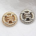 Miniatyrbild 5 av 5: 5 st Runda Metallknappar i Legering, Knuten Rep Hollow Mönster, för Kläder Kvinna Rock Tröja Sytillbehör