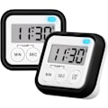 Miniatyrbild 1 av 6: 2 stycken Timer, Kök Timer, Matlagningsklass Timer, Barn Lärare Magnetisk Digital Timer Black