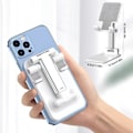 Miniatyrbilde 4 av 5: (Hvit). Innovativ sammenleggbar justerbar telefonholder, telefonstativ, skrivebordsmobilholder, skrivebords iPhone-holder, iPad Samsu