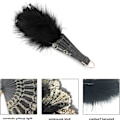 Miniatyrbillede 2 af 5: 2 stk. Sort Hvid 1920'er Fjer Fan, Broderet Blomst Marabou Fjer Fan, 1920'er Marabou Fjer Fan, Flapper Fjer