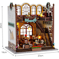 Miniatyrbillede 2 af 5: Cuteefun Bog Nook DIY, 3D Træpuslesæt Bog Hale, Bog Nook Hyldeindsats, DIY Dukkehus Sæt, Seng