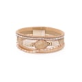Miniatyrbillede 1 af 4: Læder Wrap Armbånd Boho Manschet Armbånd Krystal Perle Armbånd