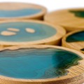 Miniatyrbillede 2 af 5: 5 stk. - Runde Ocean Wave Epoxy Resin og Bambus Coaster Drik M