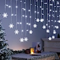 Miniatyrbild 2 av 5: Julgransljus 3,5 m 96 LED-snöflingor ljusslingor Juldekorationer för inomhusbruk