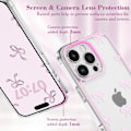 Miniatyrbild 2 av 5: Skal för iPhone 16 Pro Max, Genomskinligt Sött Band Rosett Mönster Estetiskt Transparent Mobilskal Upphöjt Kameraskydd Stilrent Slimmat Mjukt Tåligt TPU