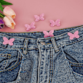Miniatyrbilde 2 av 4: (6 stk.) Sommerfuglknapp Jeans, Justerbar Sommerfuglknapp for Jeans, Dekorative Waist Buckles, for Løse Jeans, Ingen Sying og Ingen Verktøy Knapper for Jeans P